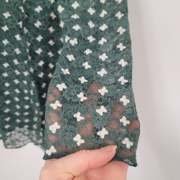 Free People Womens Sheer Delight Mini Dress Size S Forest Fairy Goblincore NWT - Picture 3 of 15